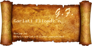 Garlati Filomén névjegykártya
